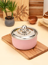 FNS Alwin Pink Finish Stainless Steel Casserole with Lid (3000 ml)